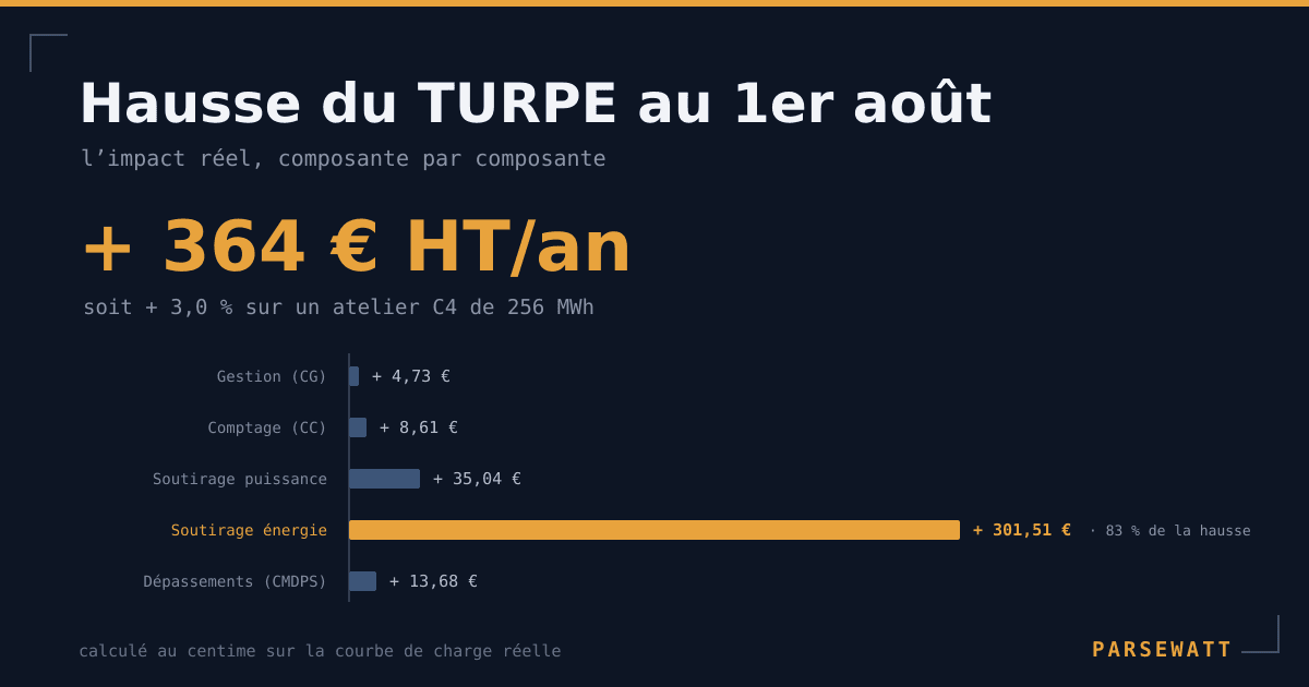 Hausse du TURPE au 1er août 2026 : combien pour votre site ?